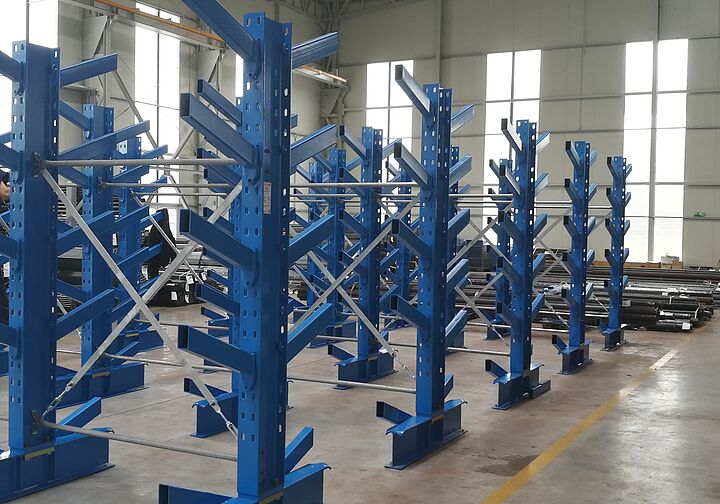 cantilever racking with inclined arms